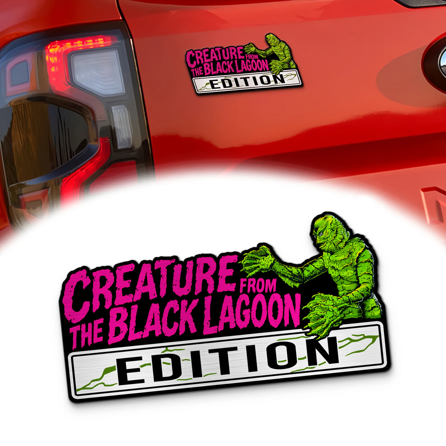 Gill-Man Laser Engraved Car Emblem, Custom Personalized Classic Monster Car Badge, Fits Most Vehicles