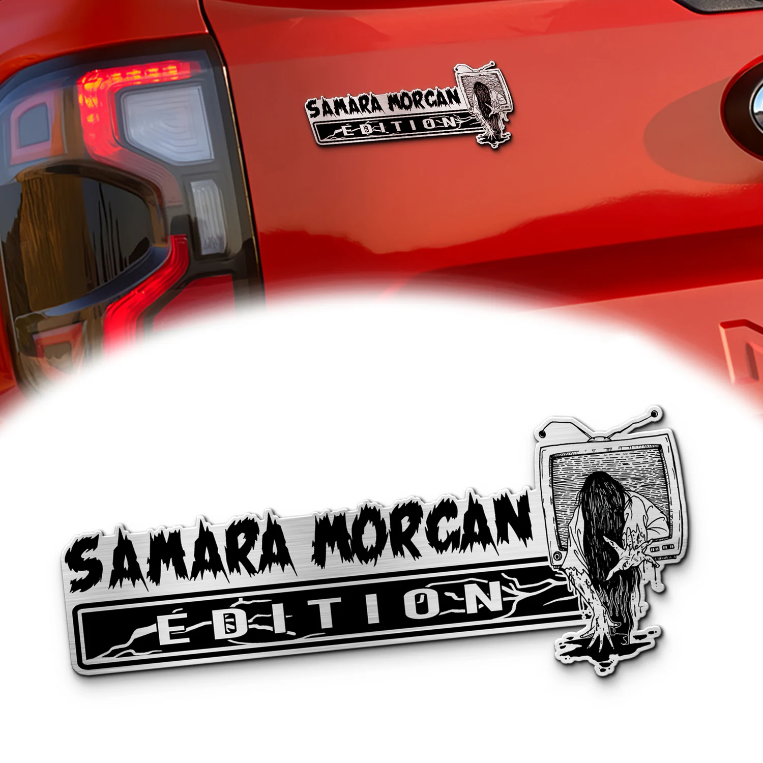 Samara Morgan Laser Engraved Car Emblem, Custom Personalized Horror Movie Car Badge, Fits Most Vehicles