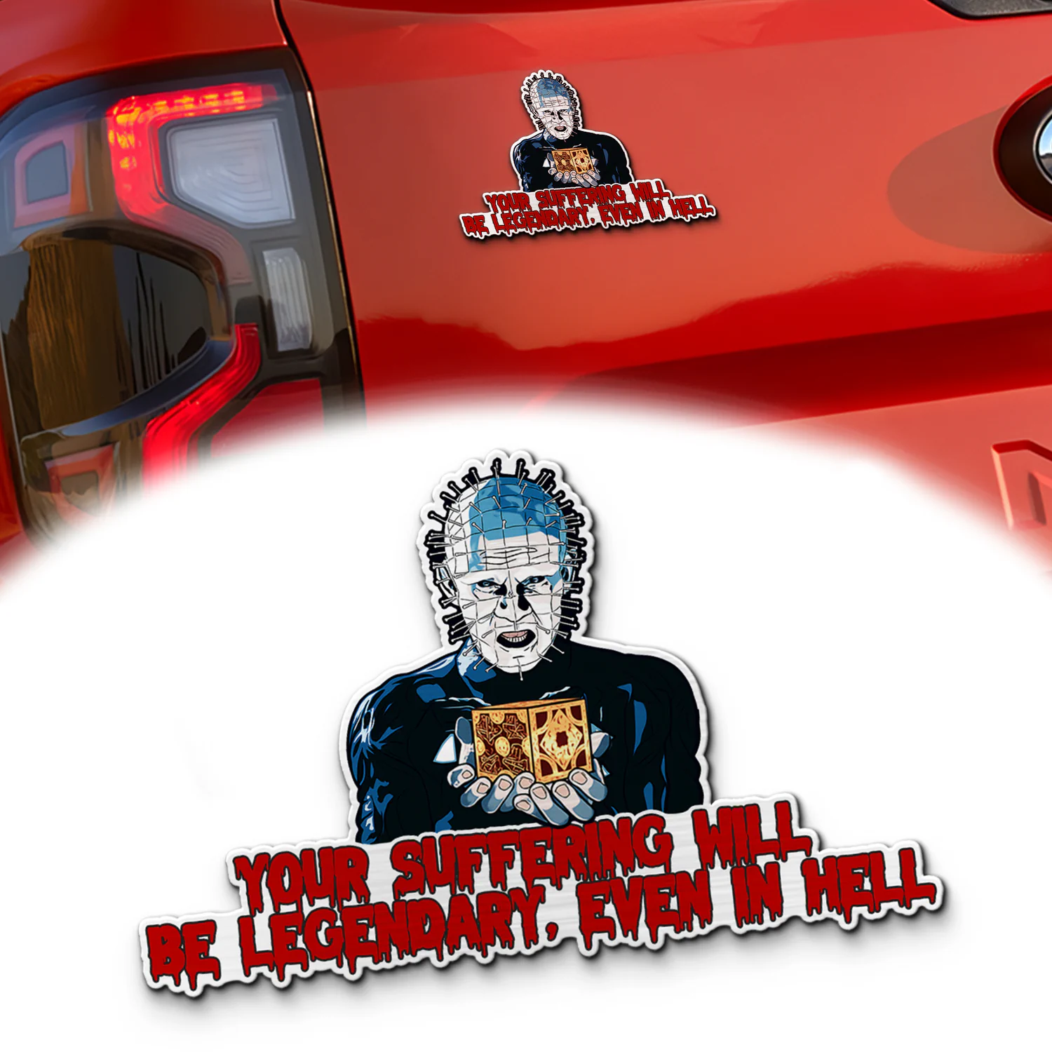 Pinhead Signature Quote Laser Engraved Car Emblem, Custom Personalized Horror Movie Car Badge, Fits Most Vehicles