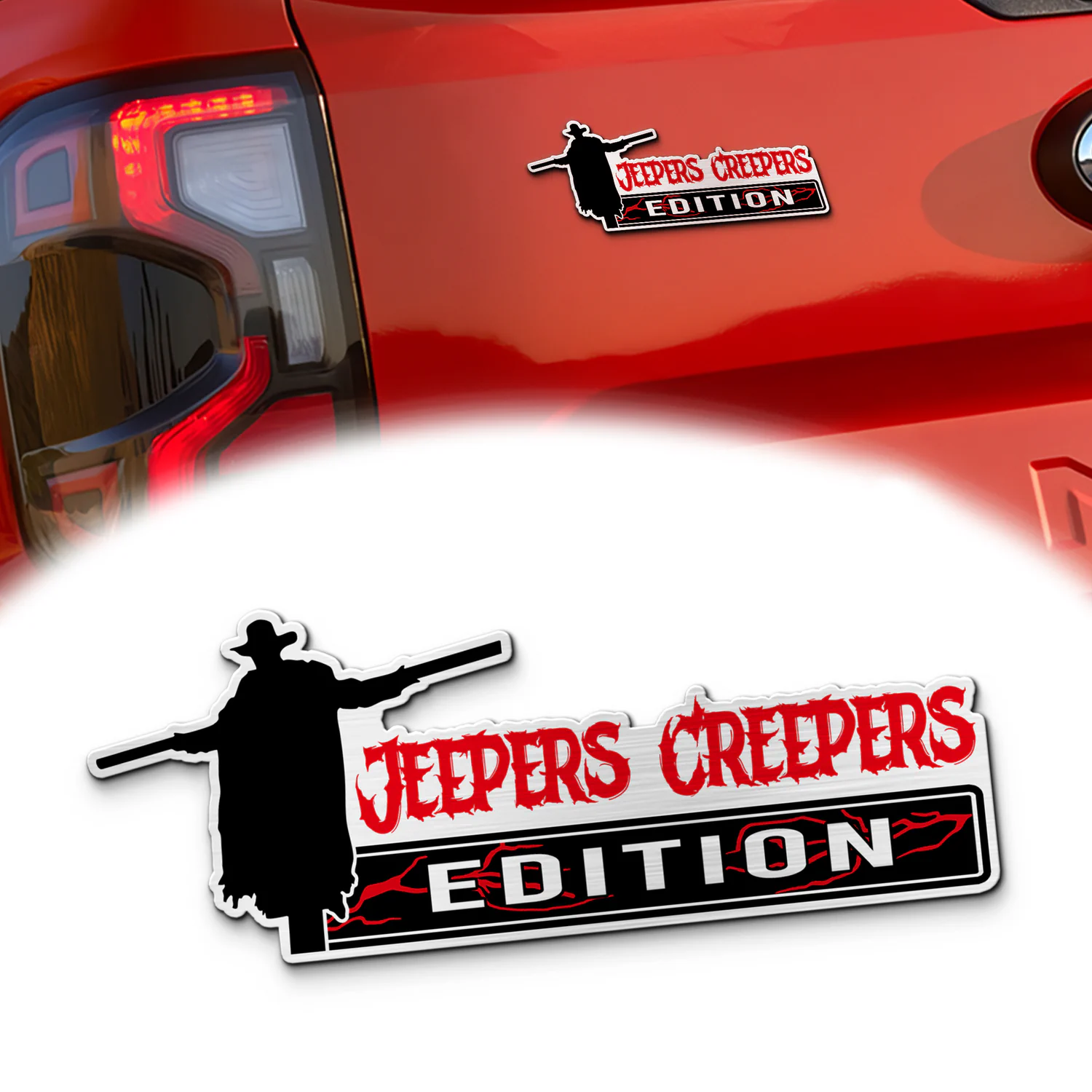 Jeepers Creepers Laser Engraved Car Emblem, Custom Personalized Horror Movie Car Badge, Fits Most Vehicles