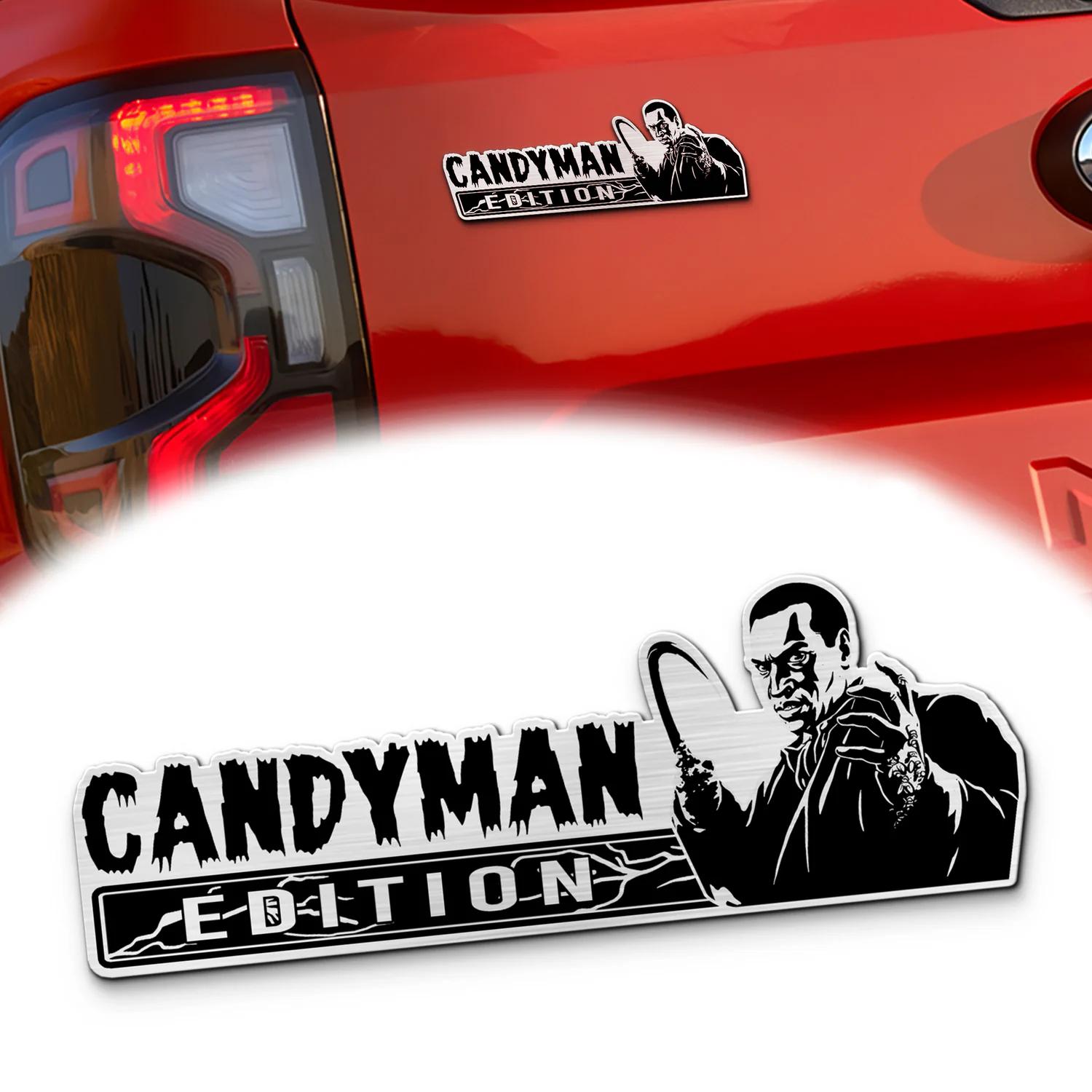 Candyman Laser Engraved Car Emblem, Custom Personalized Horror Movie Car Badge, Fits Most Vehicles