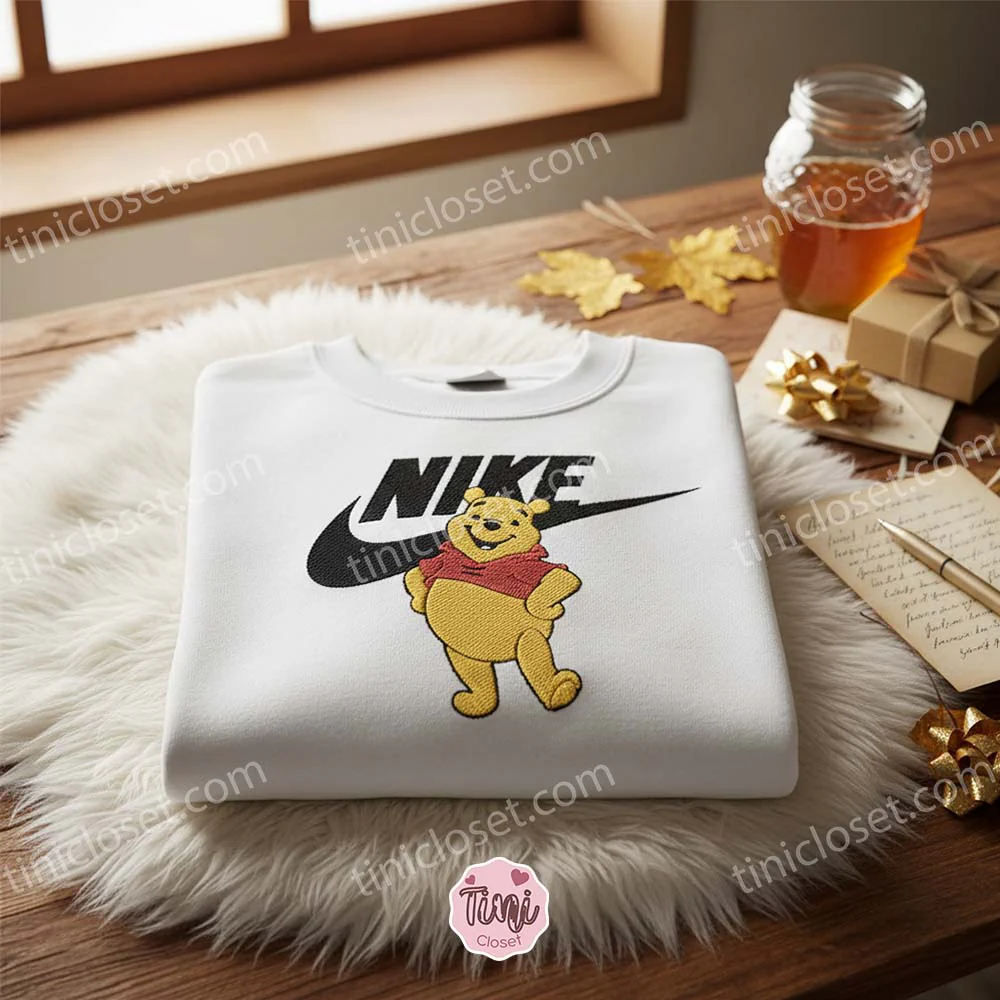 Winnie the Pooh Embroidered Sweater, Disney Characters Embroidered Crewneck, Best Gift Ideas for Family