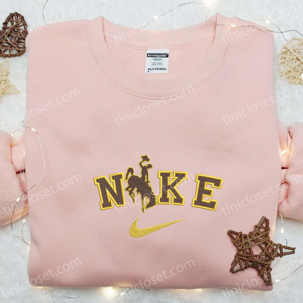 Wyoming Cowboys x Nike Embroidered Shirt, NCAA Sports Embroidered Hoodie, Best Gift Idea