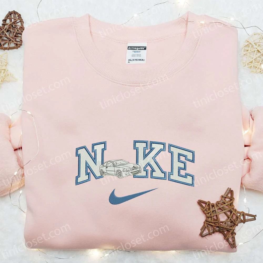 White Car x Nike Embroidered Shirt, Transportations Embroidered Hoodie, Best Gift Ideas