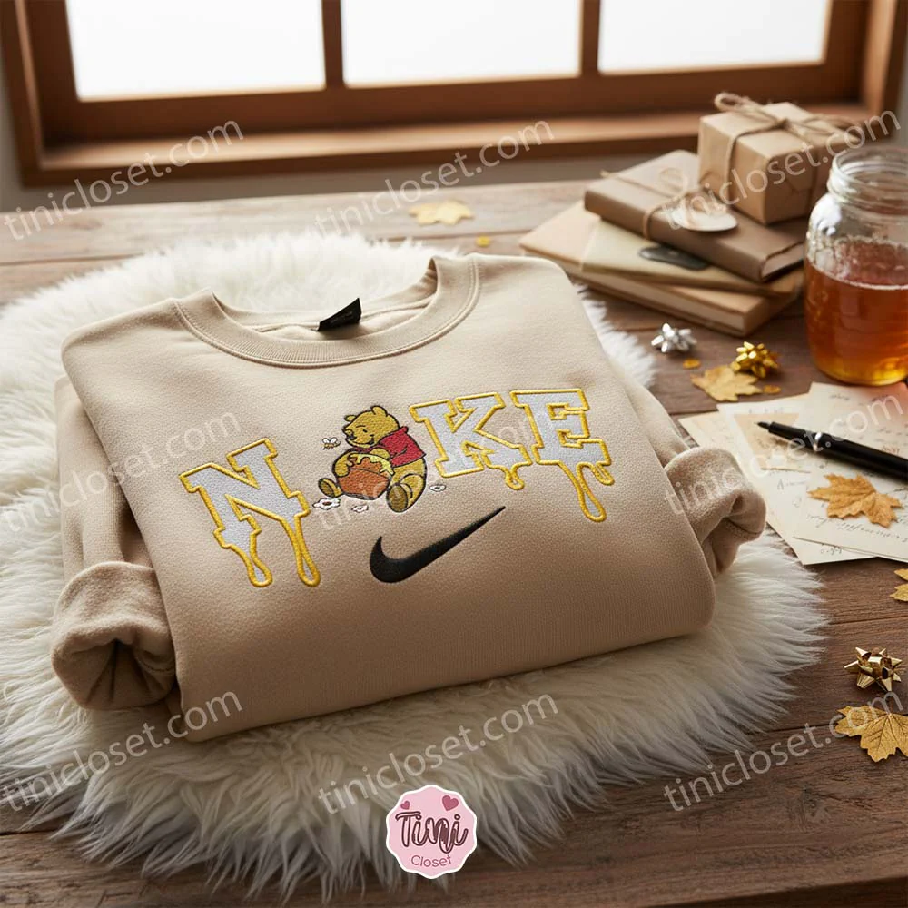 Winnie the Pooh Just Do It Later Embroidered Sweatshirt | Bestie Matching Shirts Funny Crewneck