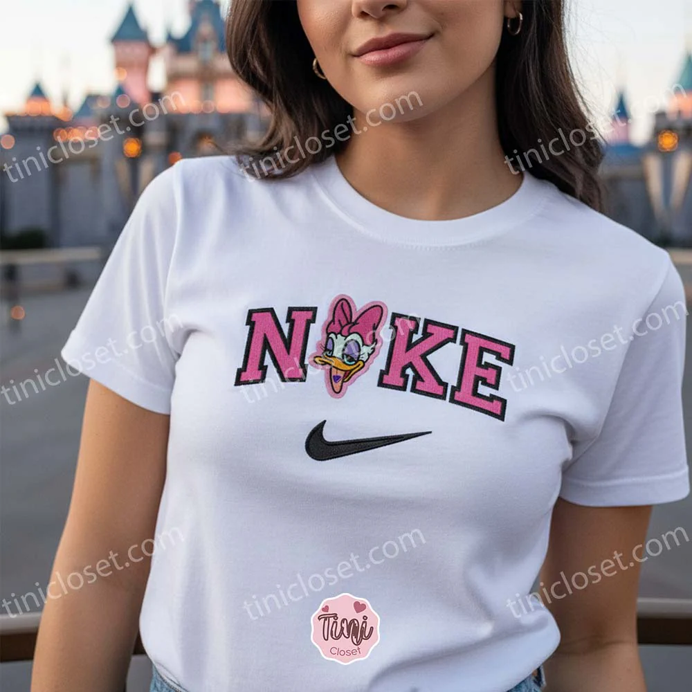 Vintage Daisy Duck Embroidery Hoodie, Disney Cartoon Character Crewneck, Cozy Gifts For Girlfriend