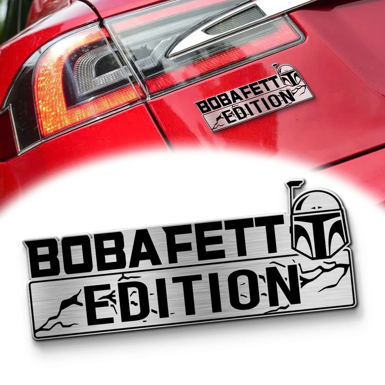 Boba Fett Edition Laser-Engraved Car Badge, 3D Metal Auto Emblem Decal for Car Truck SUV