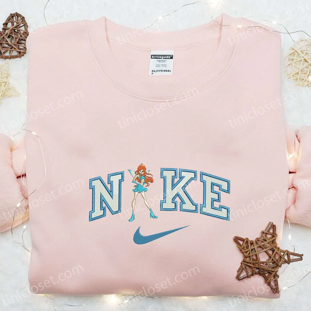 Winx Bloom x Nike Embroidered Shirt, Cartoon Embroidered Hoodie, Best Gift For Girls