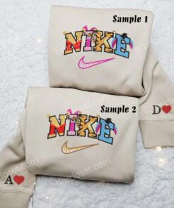 Winnie The Pooh Embroidered Shirts, Disney Characters Embroidered Sweatshirts, Couple Embroidered Hoodies