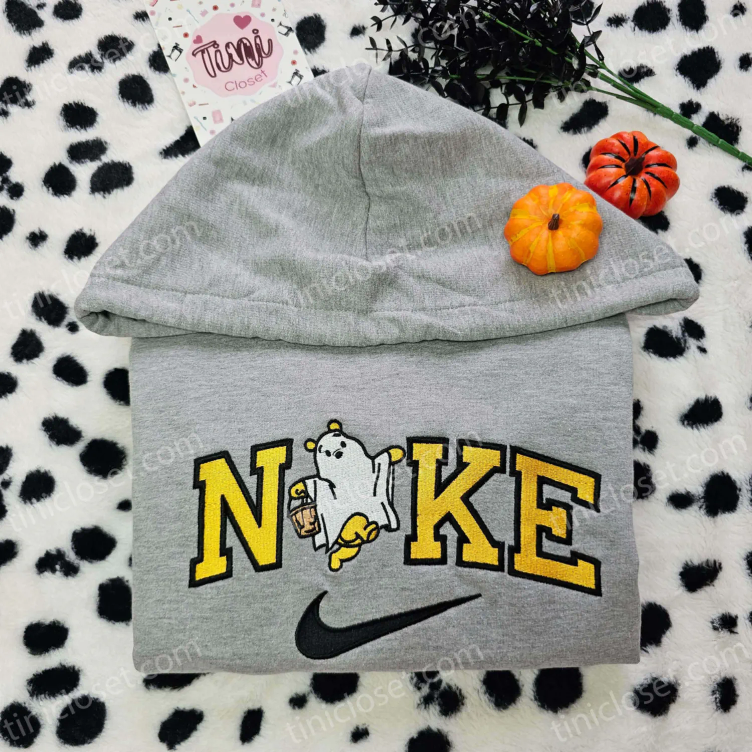 Winnie The Pooh Boo Ghost Halloween Embroidered Sweatshirt, Cute Pooh Bear Spooky Season Hoodie, Disney Trick Or Treat Shirt