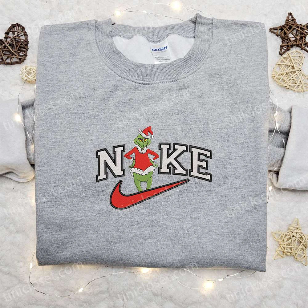 Xmas Grinch Movie Embroidered Sweatshirt, Christmas Embroidered Shirt, Best Christmas Gift Ideas for Family