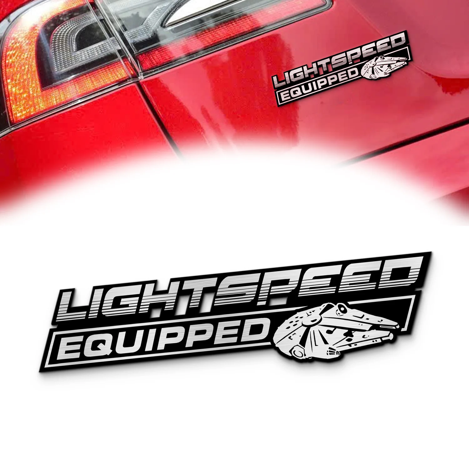 Light Speed Edition Car Emblem Version 1, 3D Metal Auto Badge Decal for Car Truck SUV