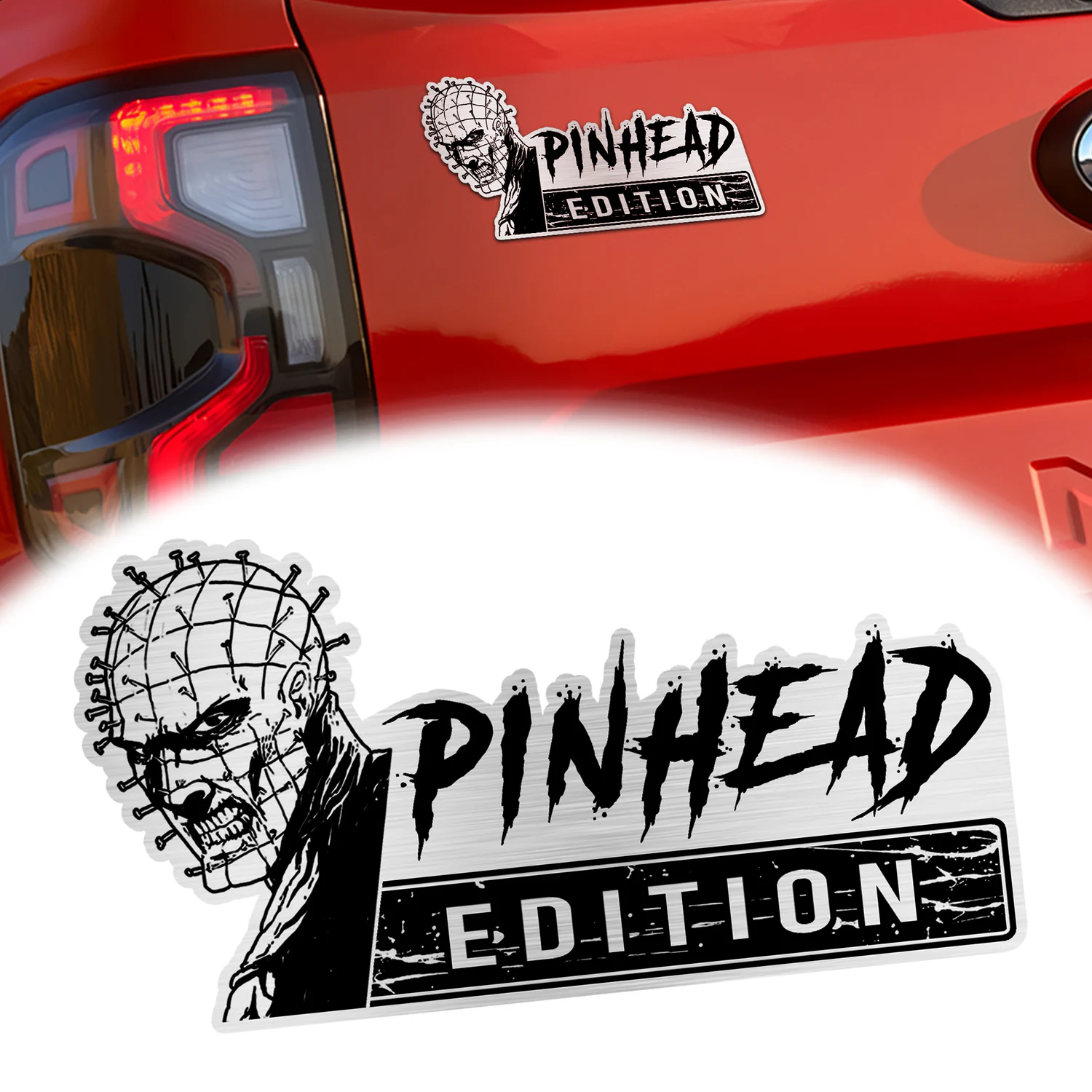 Pinhead Laser Engraved Car Emblem, Custom Personalized Horror Movie Car Badge, Fits Most Vehicles