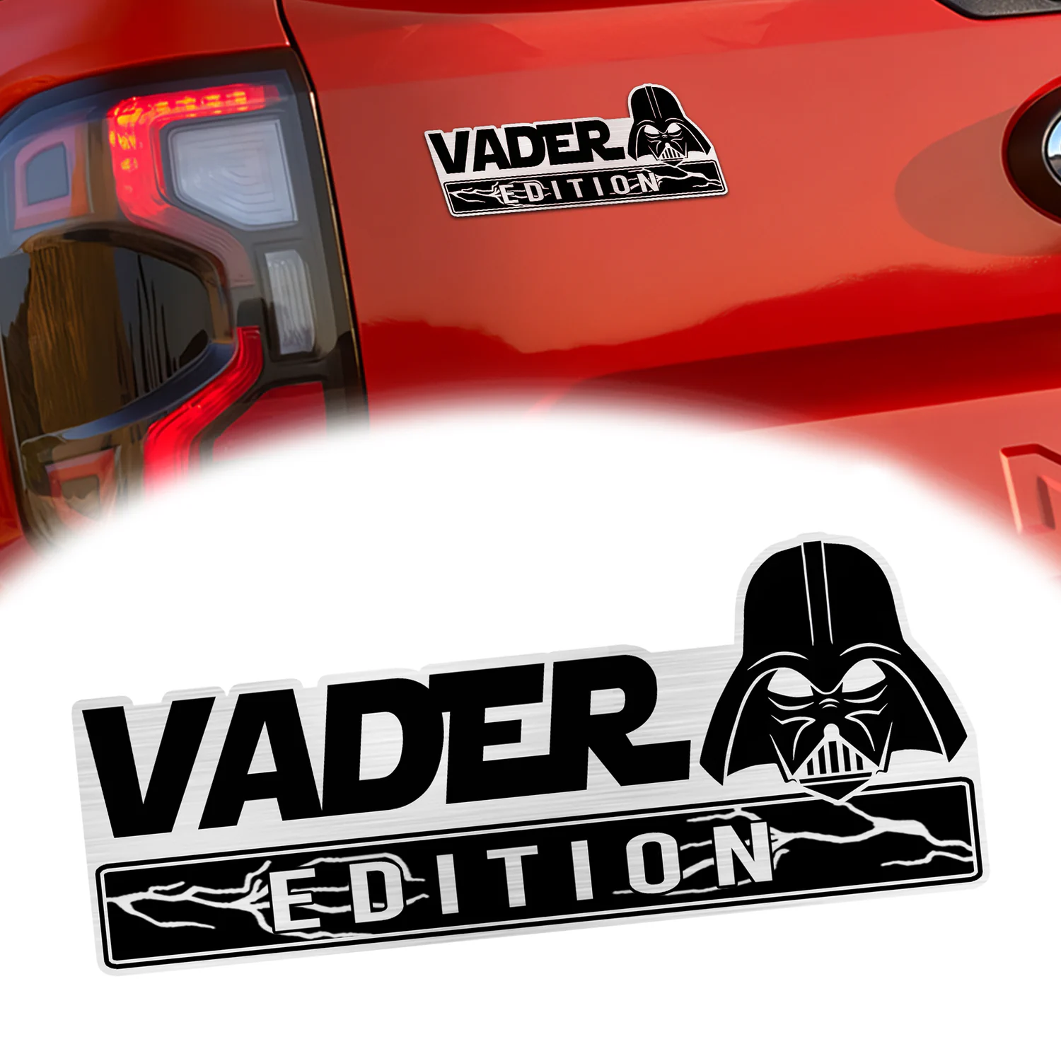 Darth Vader Edition Car Emblem, 3D Metal Auto Badge Decal for Car Truck SUV, Silver Black