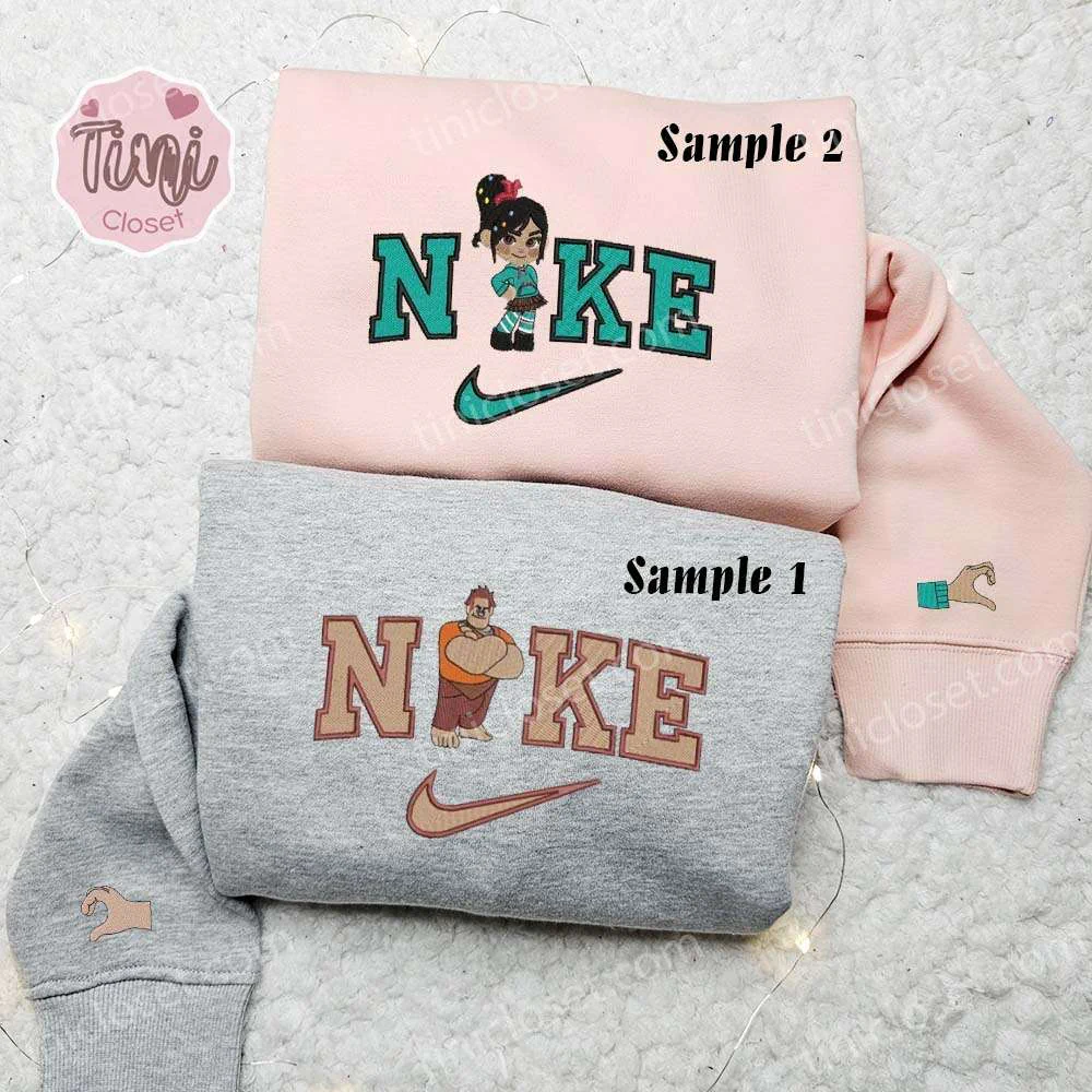 Vanellope And Ralph Embroidered Couples Shirts