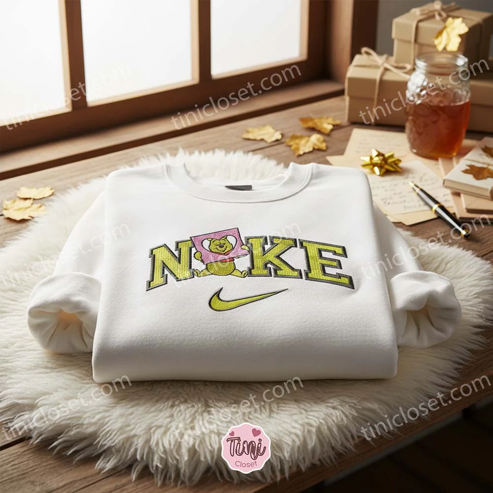 Winnie The Pooh Heart Paper Embroidered Sweater, Valentine’s Day Embroidered Crewneck, Best Holiday Gift Ideas