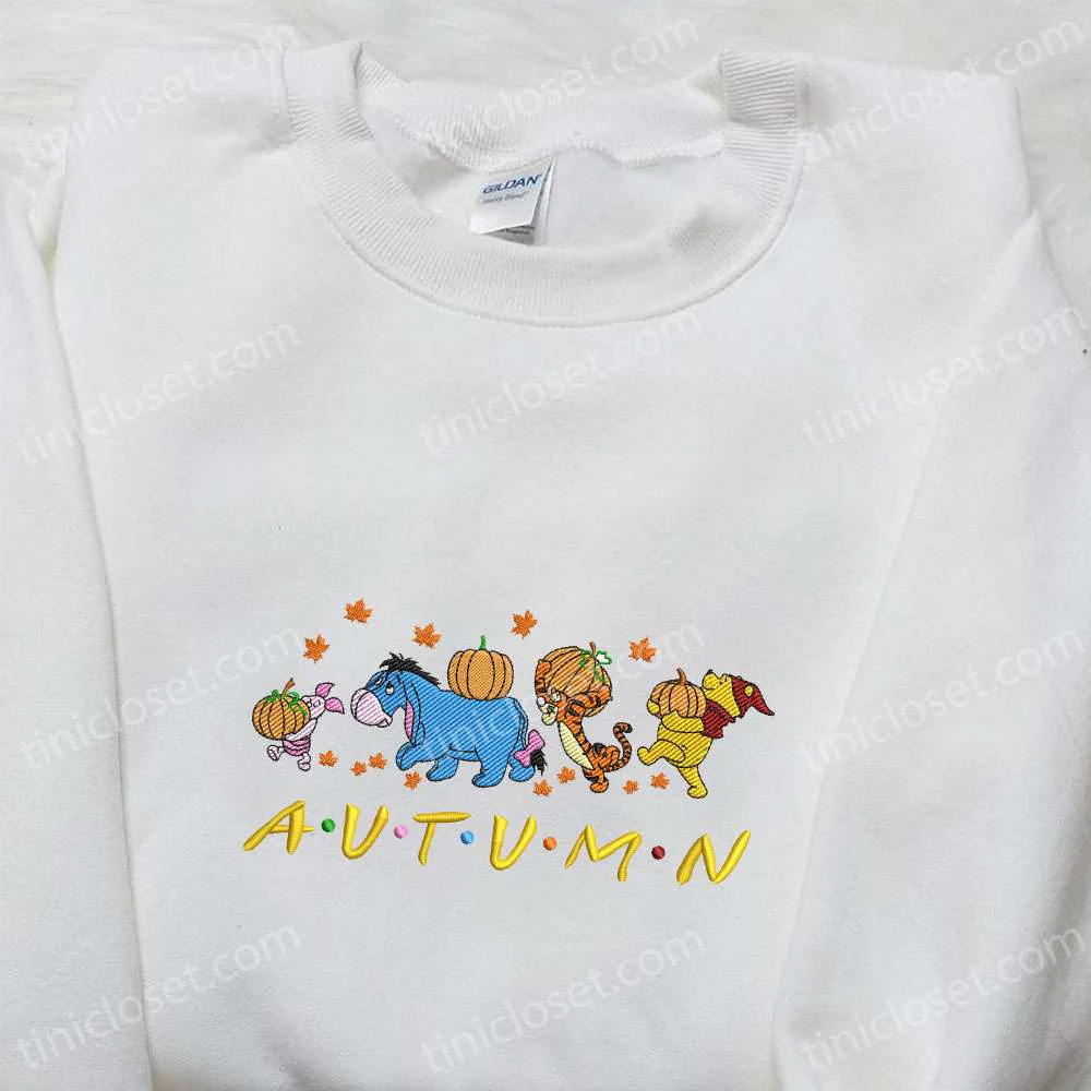 Winnie The Pooh Team Autumn Fall Embroidered Shirt