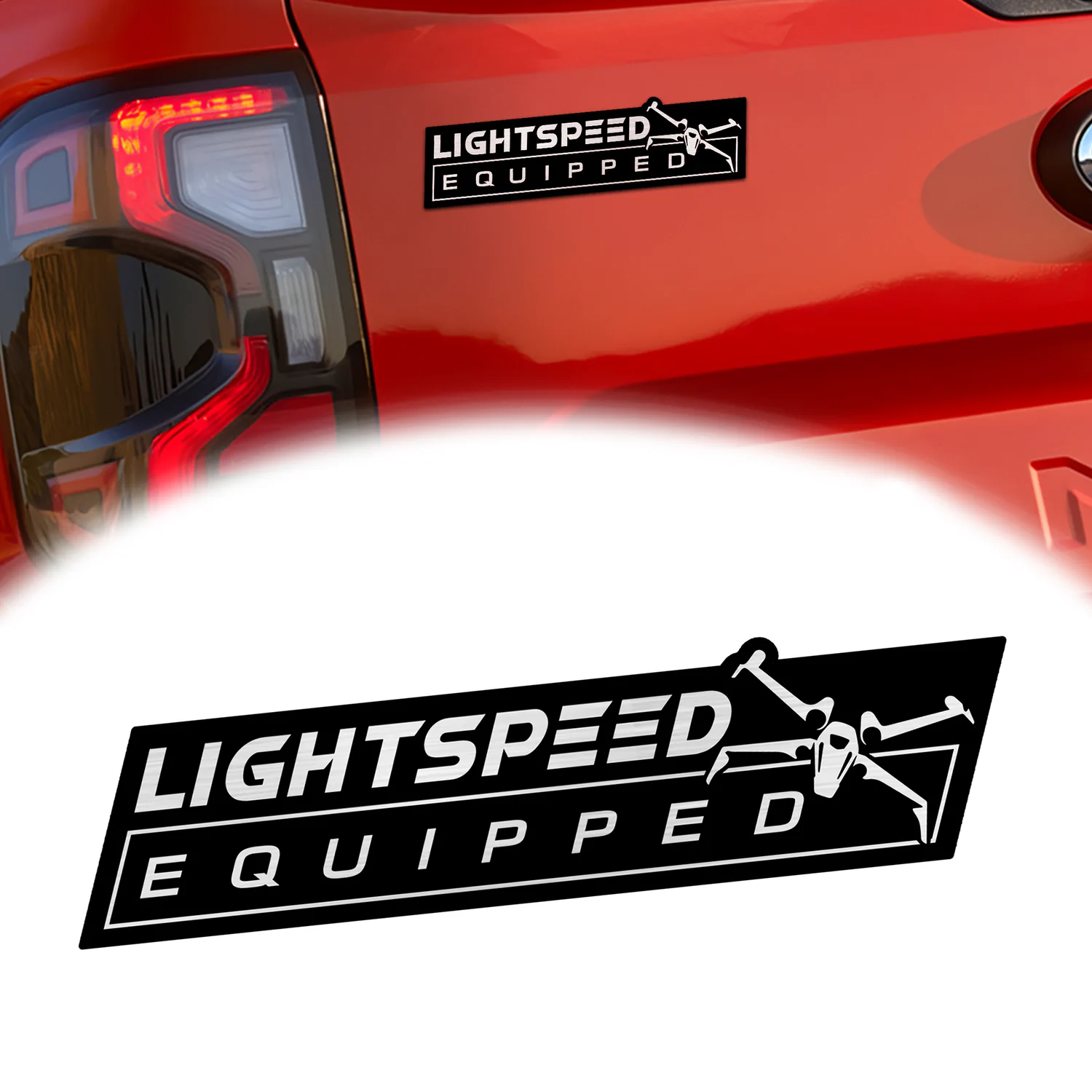 Light Speed Edition Car Emblem Version 2, 3D Metal Auto Badge Decal for Car Truck SUV
