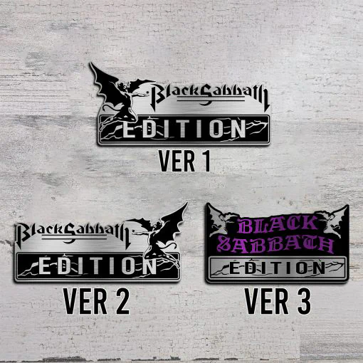 Black Sabbath Edition Laser Engraved Car Name Emblem, Brushed Metal Badge for Car Rear, Silver