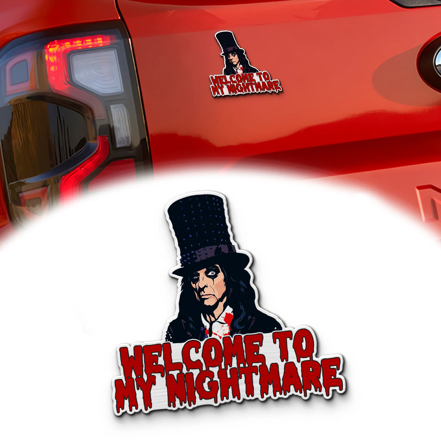 Alice Cooper Signature Quote Laser Engraved Car Emblem, Custom Personalized Rock Music Car Badge, Fits Most Vehicles