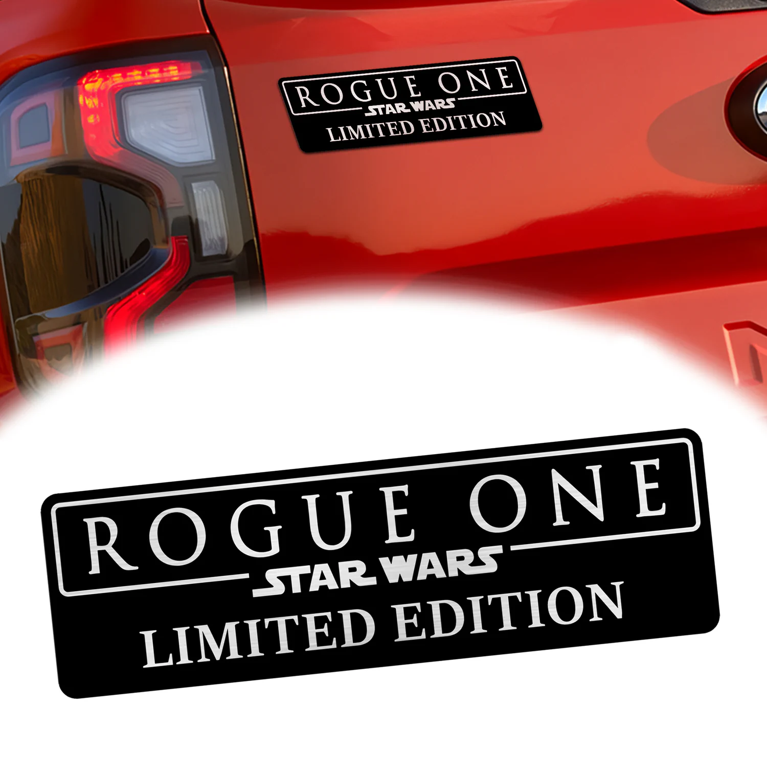 Rogue One Edition Car Emblem, 3D Metal Auto Badge Decal for Car Truck SUV, Silver Black