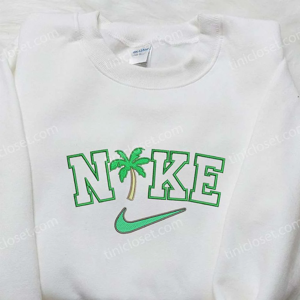 Whitegan Estampa x Nike Embroidered Shirt, Gift For Son Embroidered Shirt, Custom Nike Embroidered Shirt