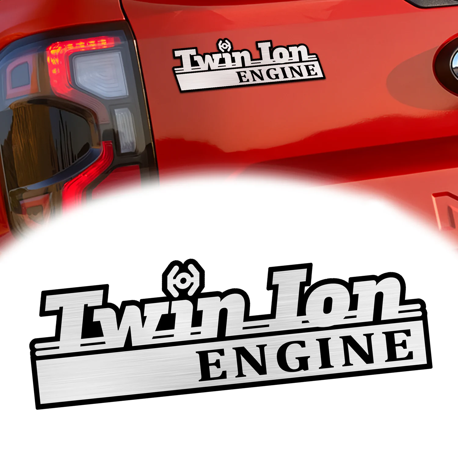 Twin Ion Engine Edition Car Emblem, 3D Metal Auto Badge Decal for Car Truck SUV