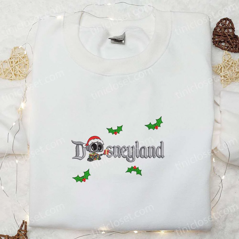 Wall-E Xmas Disneyland Embroidered Shirt, Disney Characters Embroidered Hoodie, Best Christmas Gift Ideas