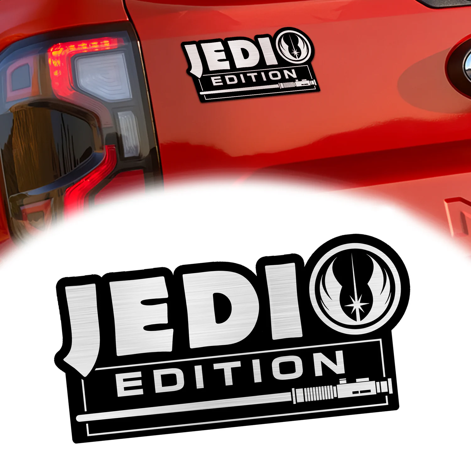 Jedi Edition Car Emblem Version 1, 3D Metal Auto Badge Decal for Car Truck SUV