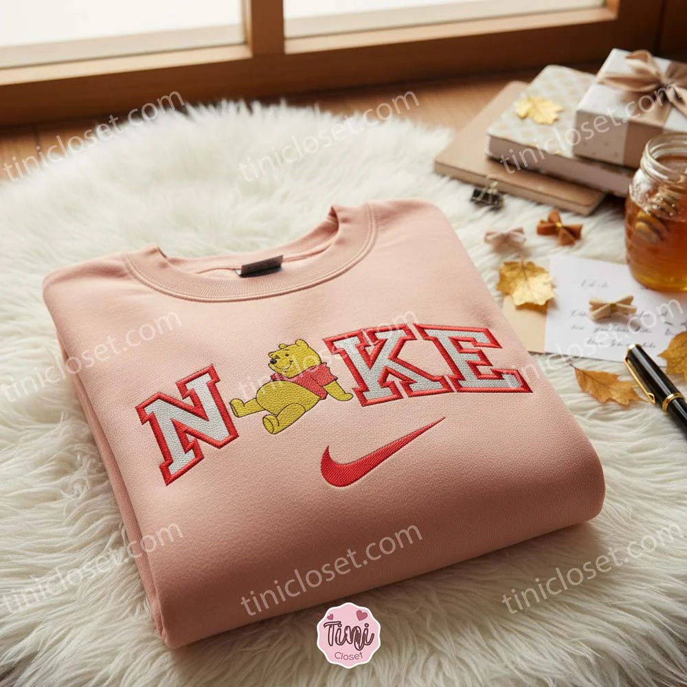 Winnie The Pooh Embroidered Crewneck, Disney Characters Embroidered Sweater, Best Birthday Gifts for Friends