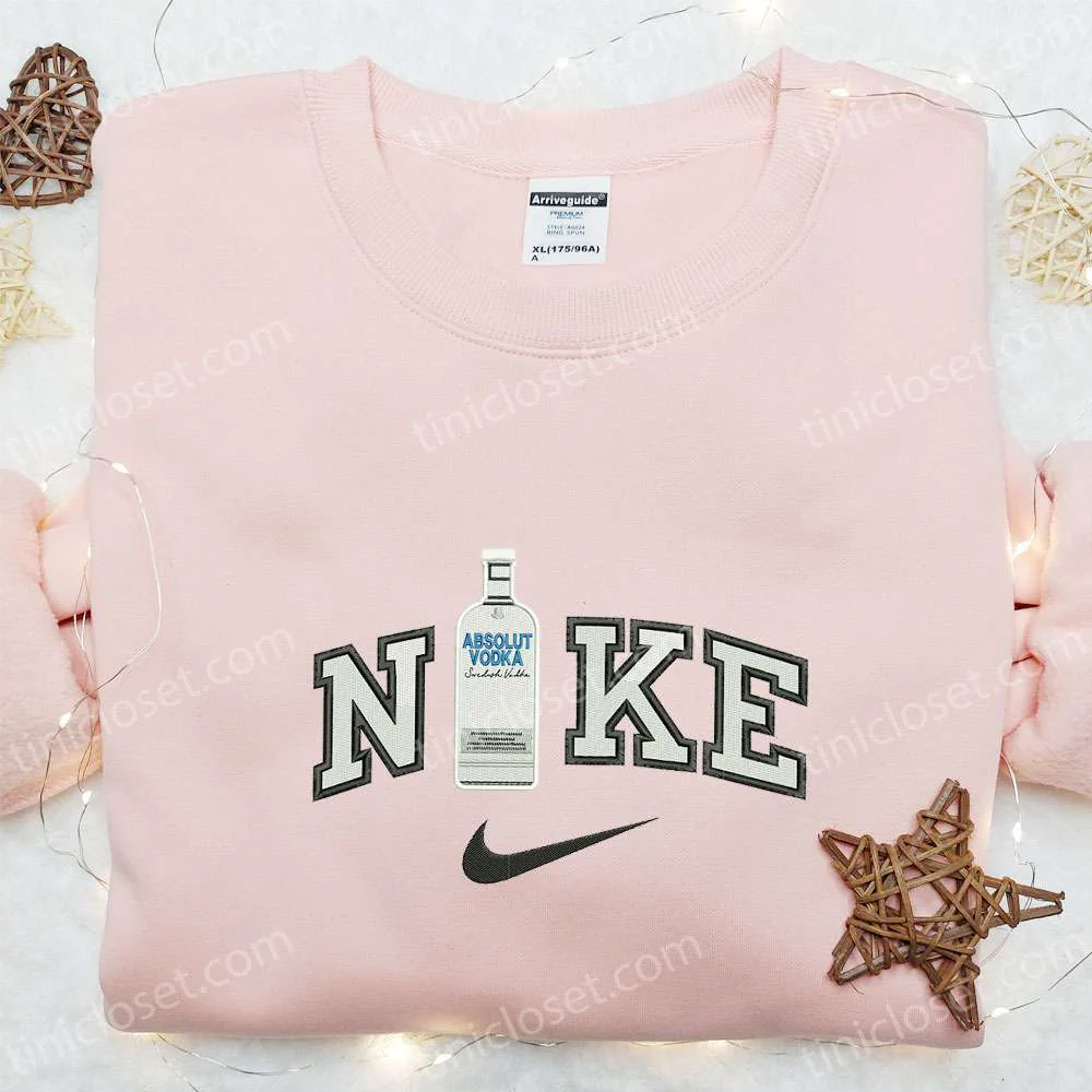 Absolute Vodka x Nike Embroidered Shirt, Favorite Foods And Drinks Embroidered Hoodie, Best Gift For Dad