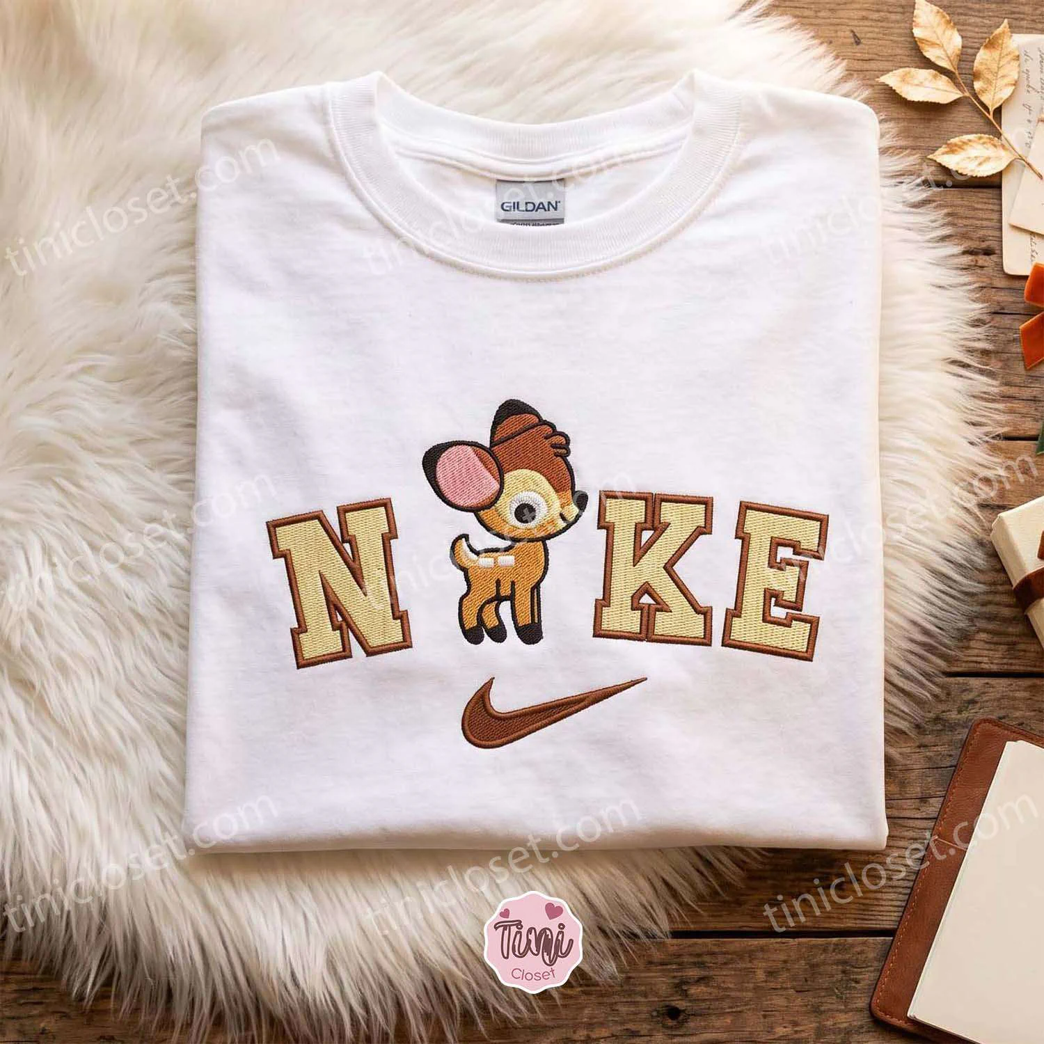 Bambi Walt Disney Embroidered Shirt, Custom Animal Embroidered Sweatshirt, Cozy Gifts For Girlfriend