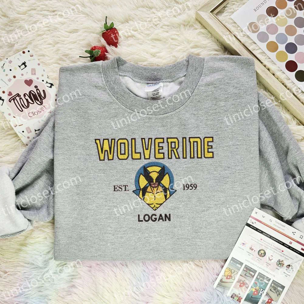 Wolverine Est 1959 Logan Embroidered Shirt, Marvel Movie Embroidered Hoodie