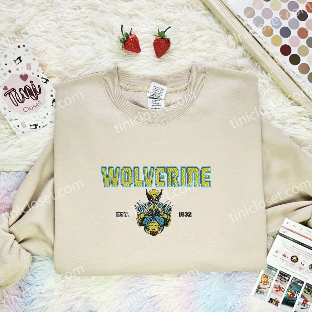 Wolverine Est 1832 Embroidered Shirt, Marvel Movie Characters Embroidered Hoodie