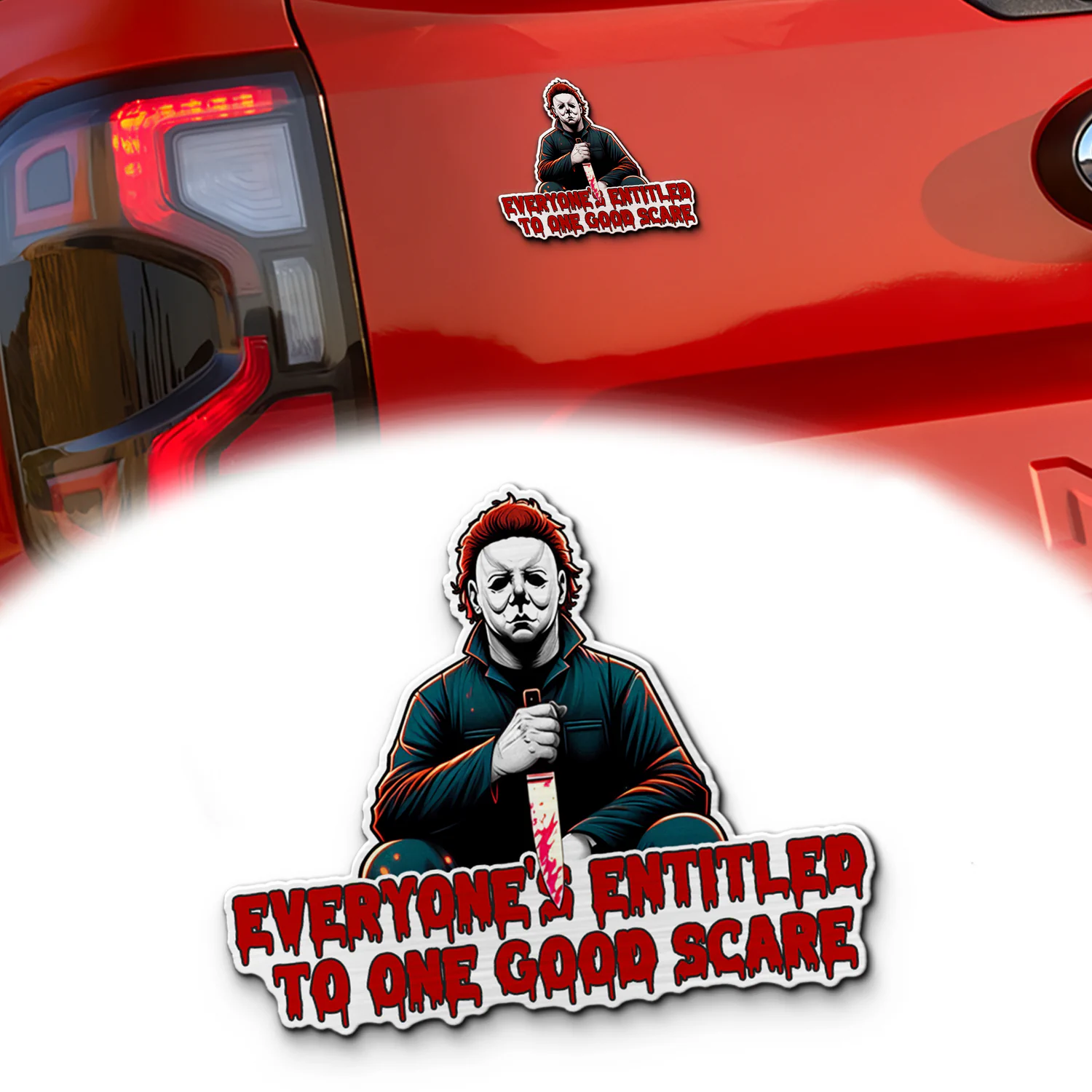 Michael Myers Signature Quote Laser Engraved Car Emblem, Custom Personalized Horror Movie Car Badge, Fits Most Vehicles