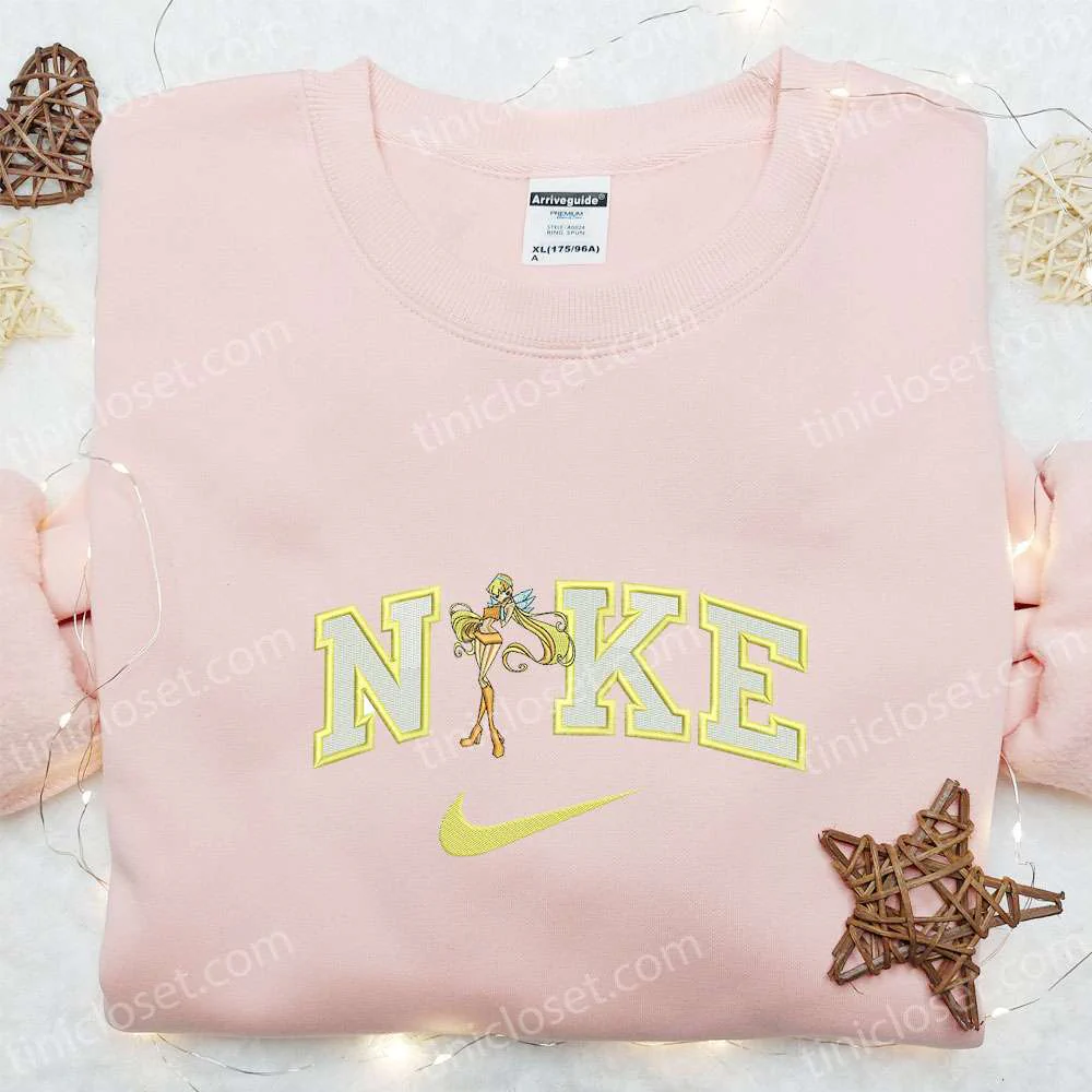 Winx Stella x Nike Embroidered Shirt, Cartoon Embroidered Hoodie, Best Gift For Girls