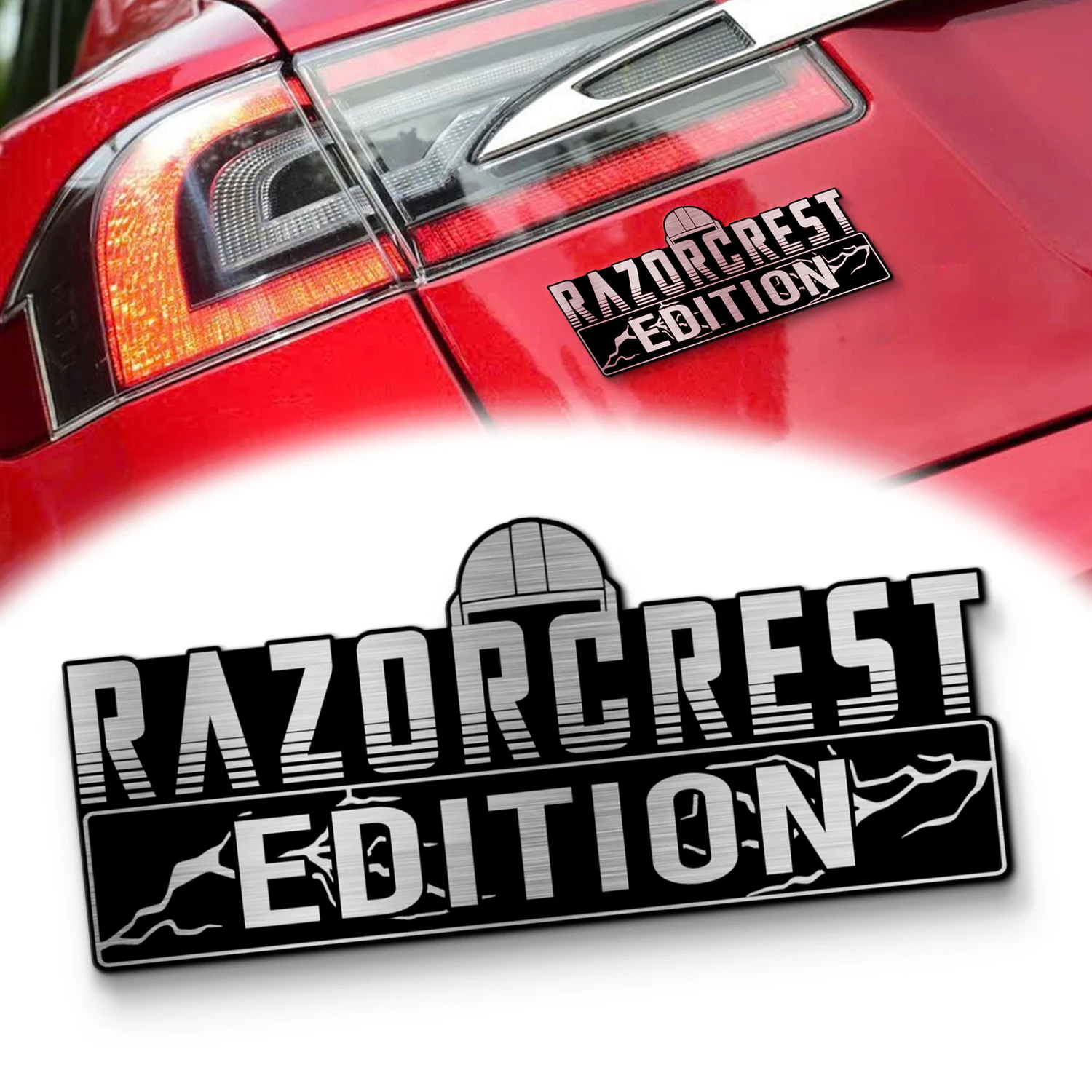 Mando Helmet Edition Laser-Engraved Car Badge, 3D Metal Auto Emblem Decal for Car Truck SUV