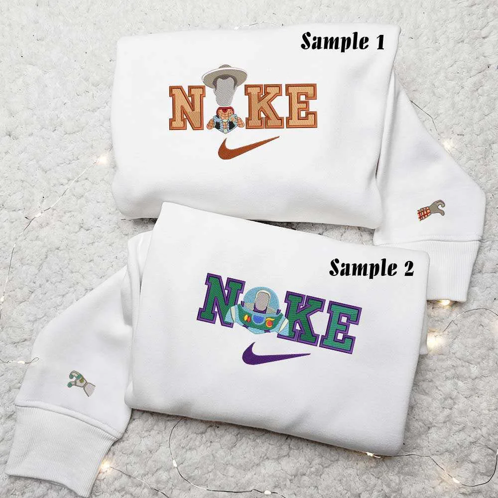 Woody And Buzz Lightyear Silhouette Disney Characters Embroidered Couples Shirts