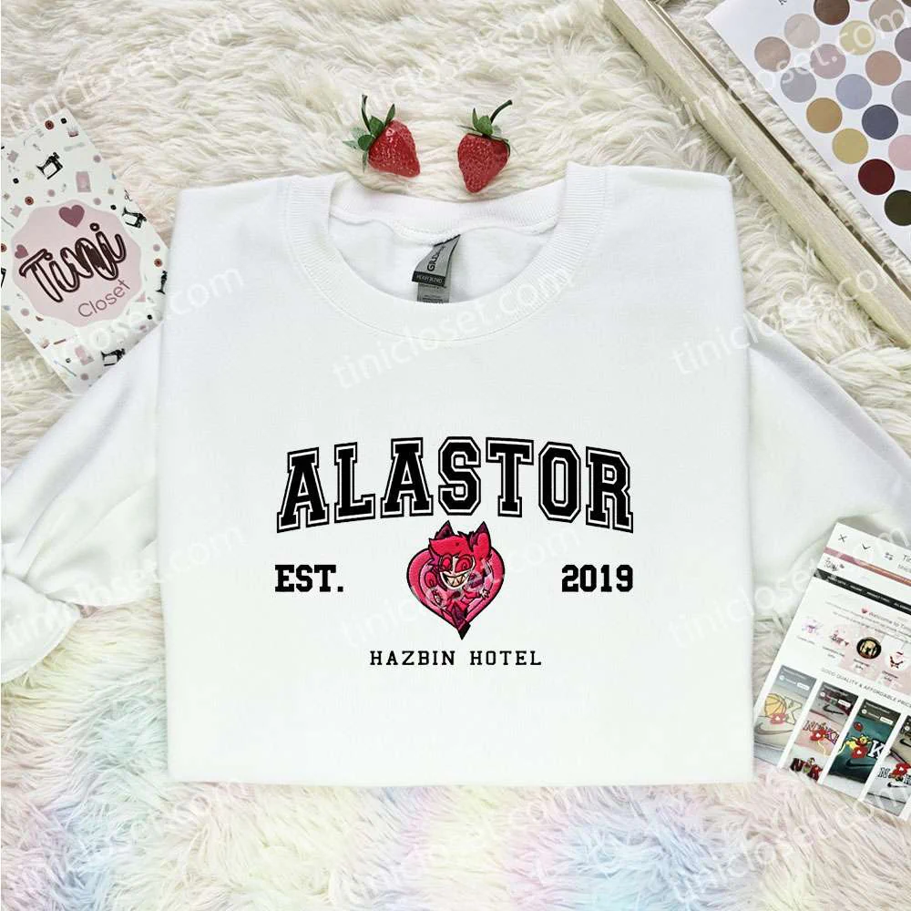 Alastor Hazbin Hotel Embroidered Shirt, Cartoon Embroidered Hoodie, Best Gift Idea