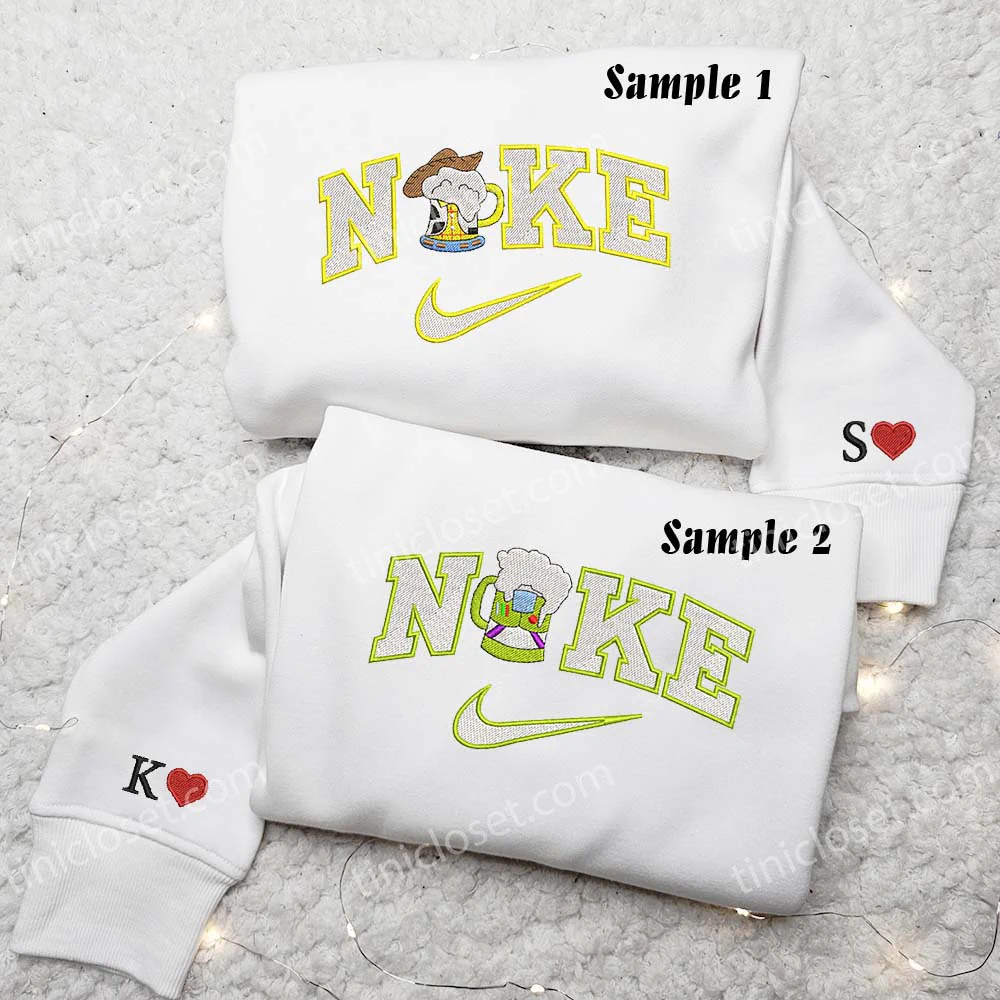 Woody and Lightyear Beers Embroidered Shirts, Disney Characters Embroidered Sweatshirts, Couple Embroidered Hoodies