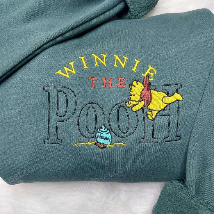 Winnie Pooh Embroidered Sweatshirt, Disney Embroidered Hoodie, Best Gifts for Family