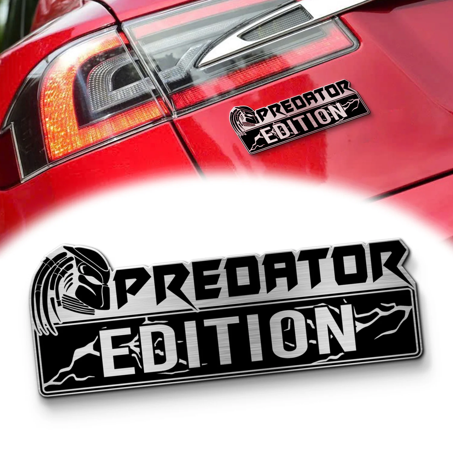 Predator Laser Engraved Car Badge, Custom Personalized Sci-Fi Movie Car Emblem, Fits Most Vehicles