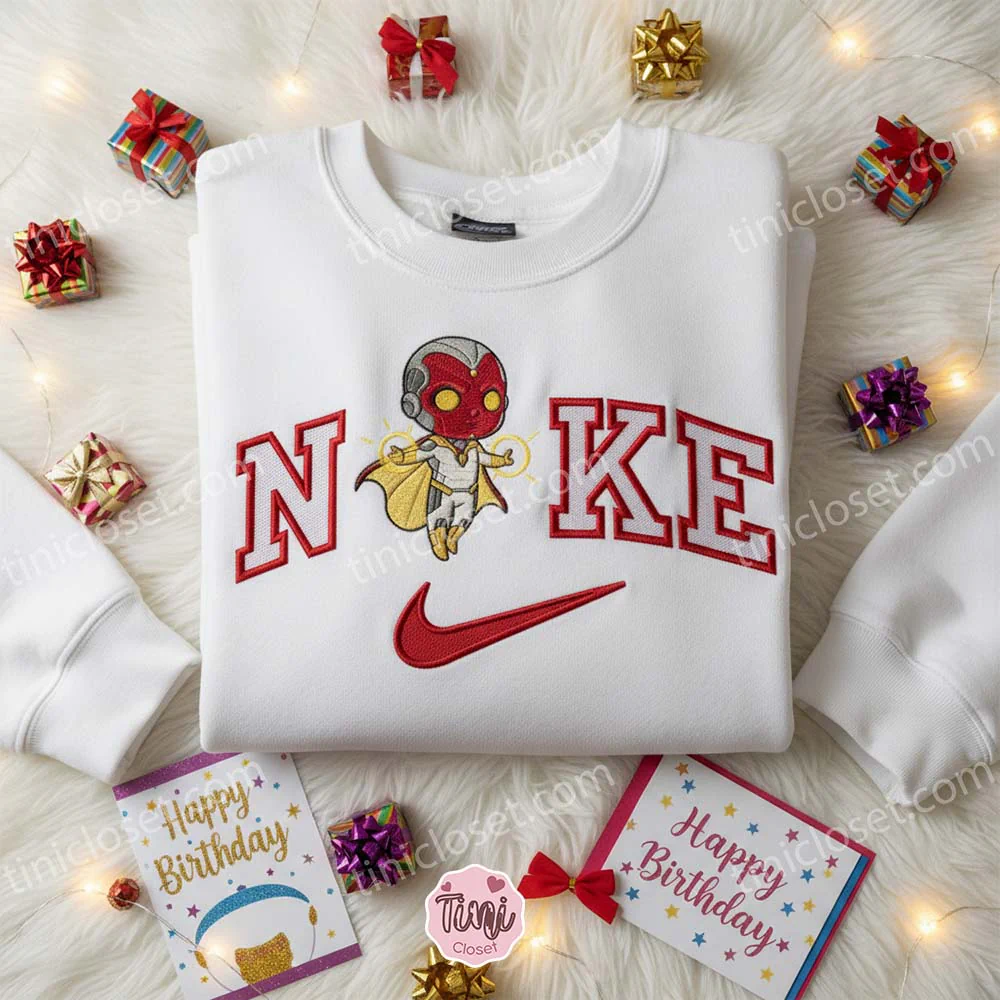 Vision Marvel Embroidered Shirt, Movie Characters Embroidered Sweatshirt, Unique Gifts for Family