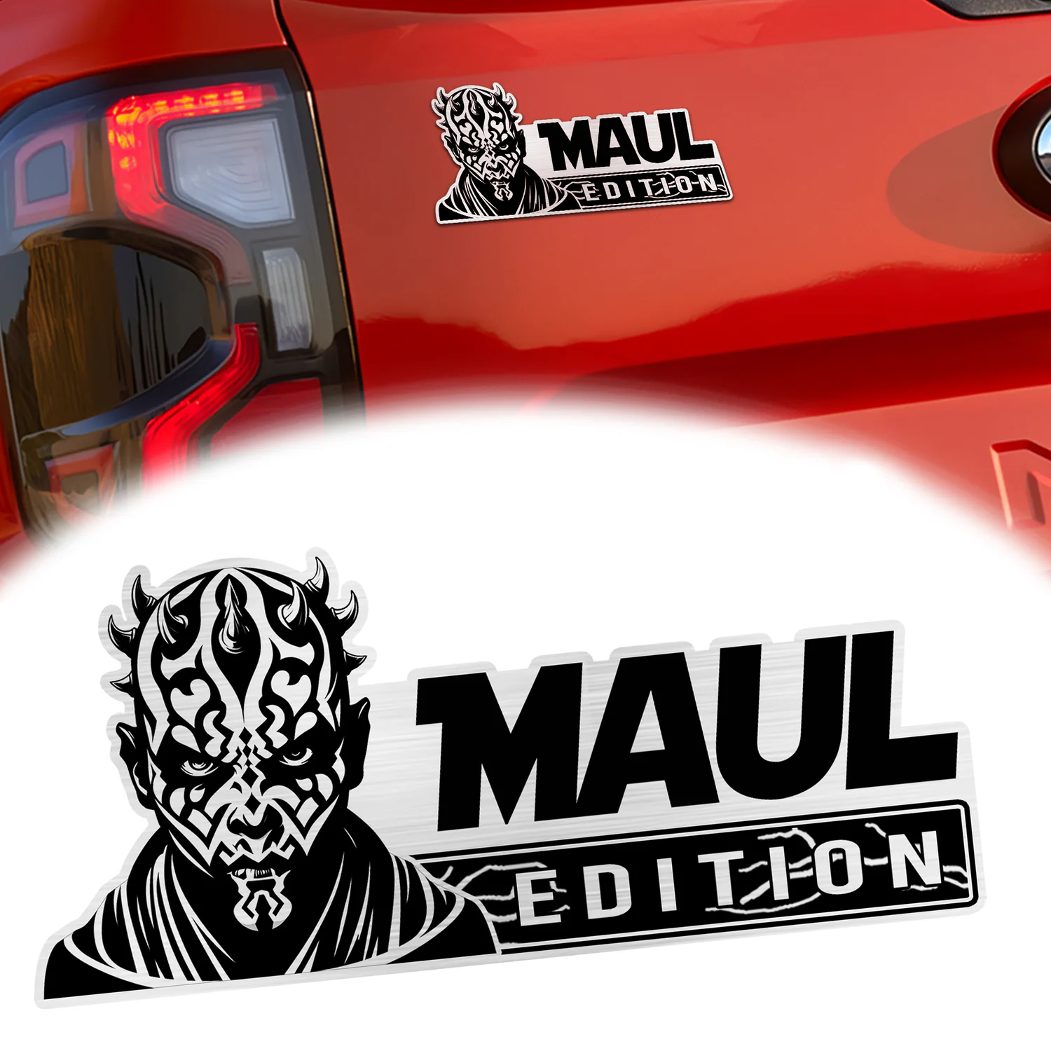 Darth Maul Edition Car Emblem, 3D Metal Auto Badge Decal for Car Truck SUV, Silver Black